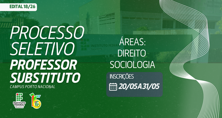 Campus Porto Nacional abre processo seletivo para professor substituto