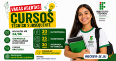  Ao todo, são ofertadas 95 vagas destinadas a candidatos que já concluíram o ensino médio