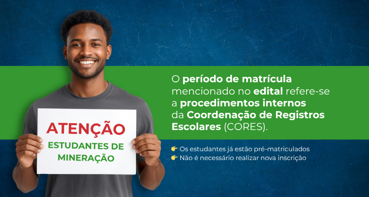 IFTO confirma matrícula automática de selecionados em curso técnico EaD de Mineração
