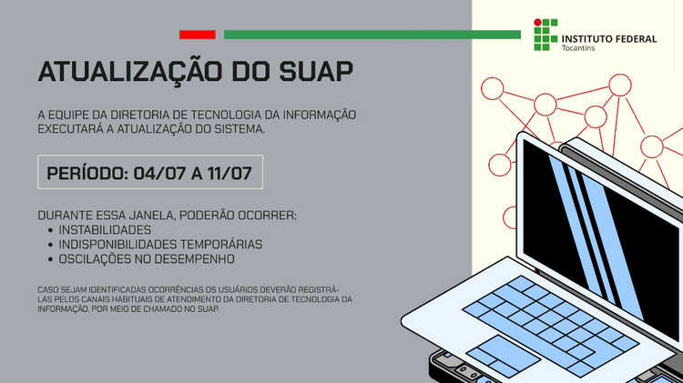 Nova versão do SUAP será implantada no IFTO a partir de 4 de julho