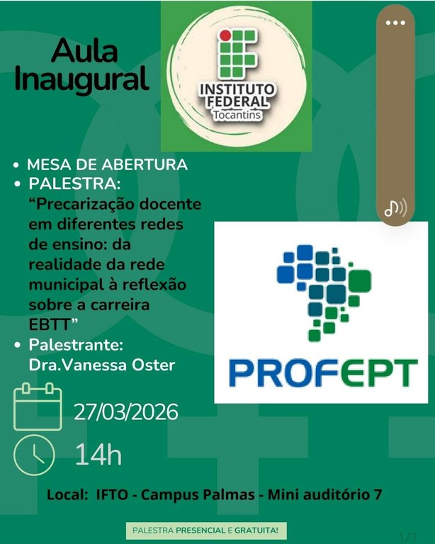 Aula inaugural do ProfEPT
